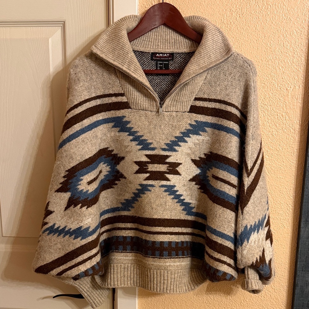 Ariat Southwestern Knit Pullover in Brown and Blue
